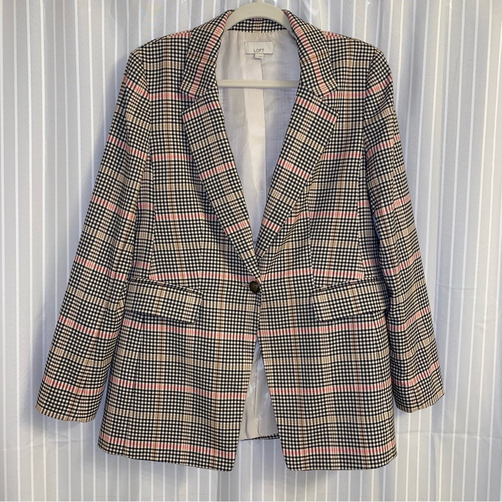 LOFT Women's Plaid Blazer Jacket